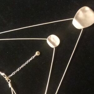 Veronica layered snake chain with floating hammered pendants 26 & 30 inch.